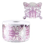 Sabloane pentru unghii SB048 Fluture Silver-Pink 500 bucati